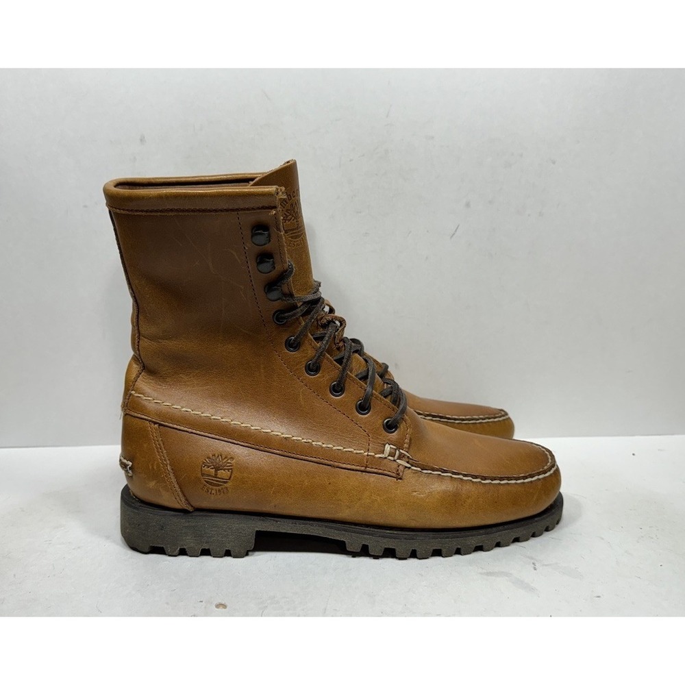 Timberland Pendleton Moc Toe Boots Brown Leather Men's Size 10.5 9637B